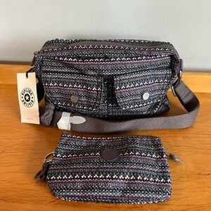 Kipling Multicolor Crossbody Bag and Pouch Set